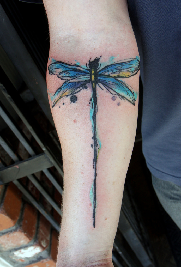 694x1024 Watercolor Dragonfly Tattoo Deanna Wardin - Watercolor Dragonfly Tattoo