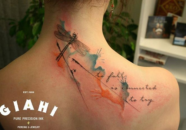 600x421 Dragonfly Tattoos For Women Art And Design - Watercolor Dragonfly Tattoo