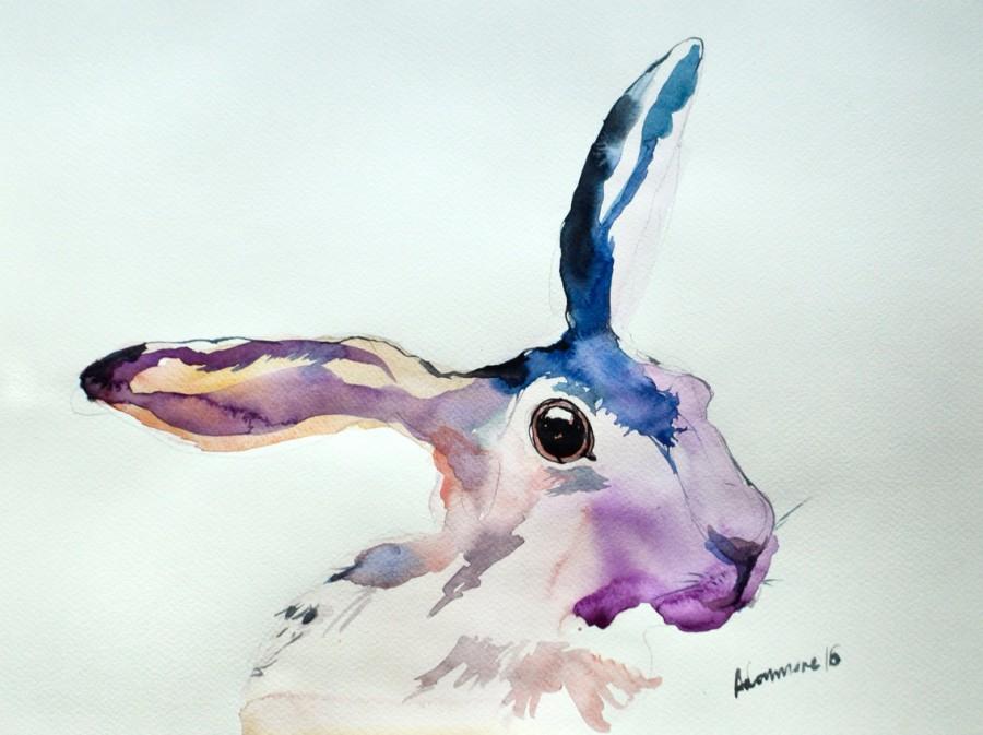 900x673 March Hare Watercolor Painting - Watercolor Dragonfly Tattoo