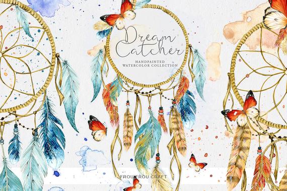 570x379 Dreamcatcher Clipart Watercolor Dream Catchers Native America Etsy - Watercolor Dream Catchers