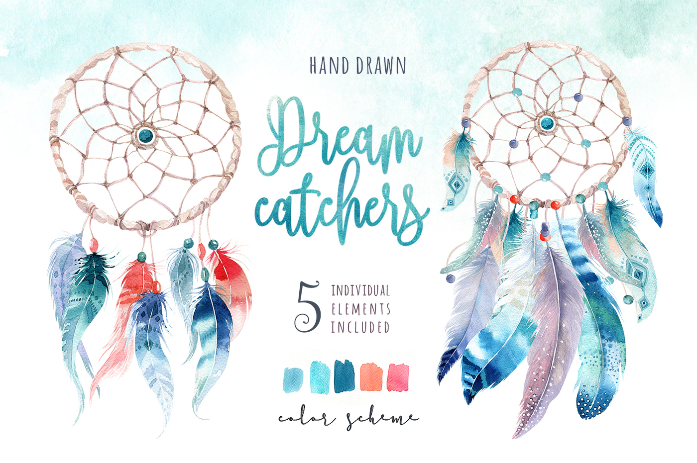 1400x931 30% Off Watercolor Dreamcatcher Iii By Peace Shop - Watercolor Dream Catchers