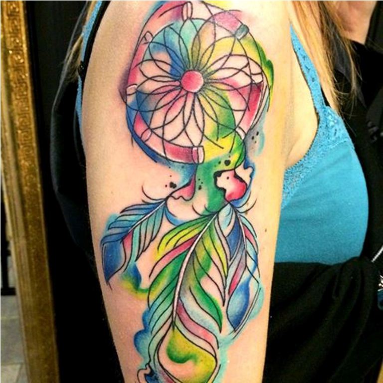 768x768 55 Dreamcatcher Tattoos Tattoofanblog - Watercolor Dream Catchers