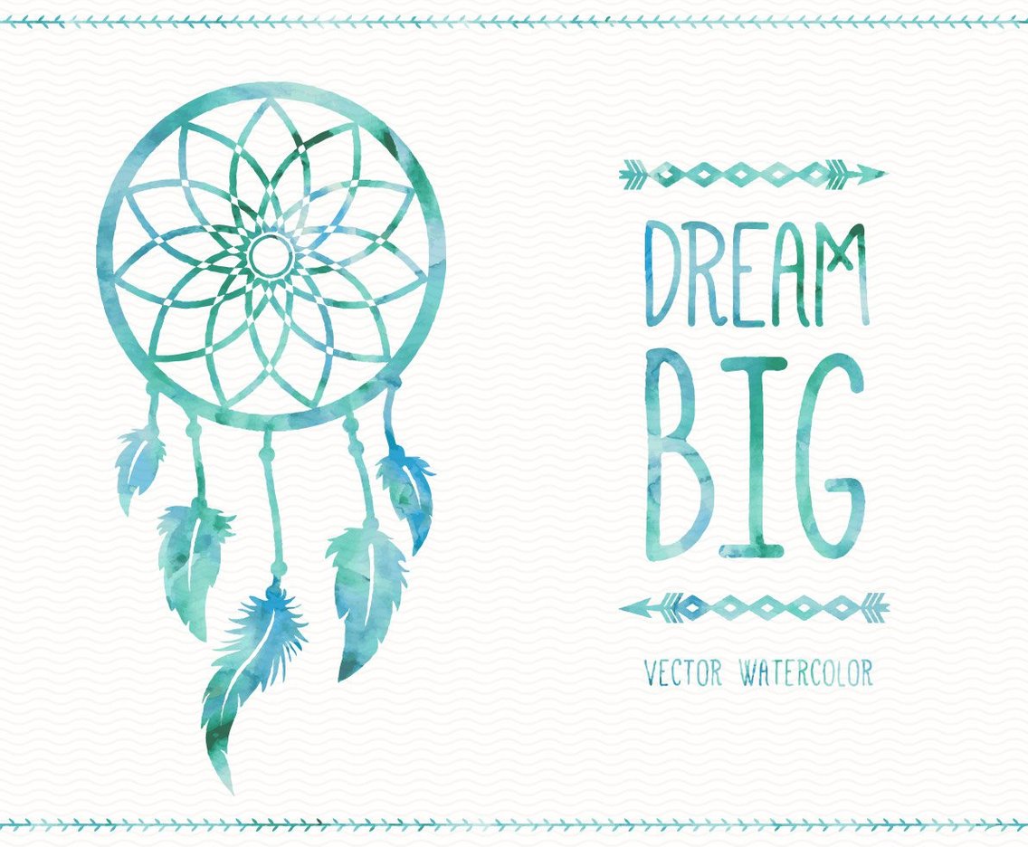 1136x936 Watercolor Dreamcatcher Card Vector Art Amp Graphics - Watercolor Dreamcatcher