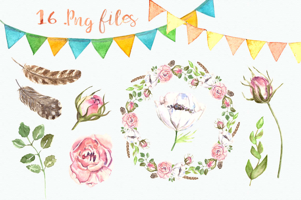 1160x772 Watercolor Dreamcatcher Amp Teepee Clip Art Set By Tatibordiu - Watercolor Dreamcatcher