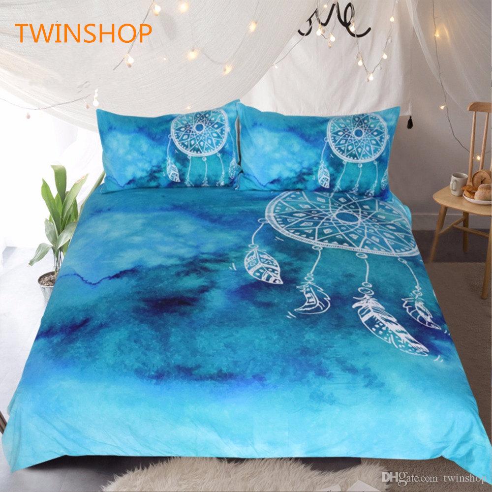 1000x1000 Beddingoutlet Watercolor Dreamcatcher Bedding Set King Blue - Watercolor Dreamcatcher