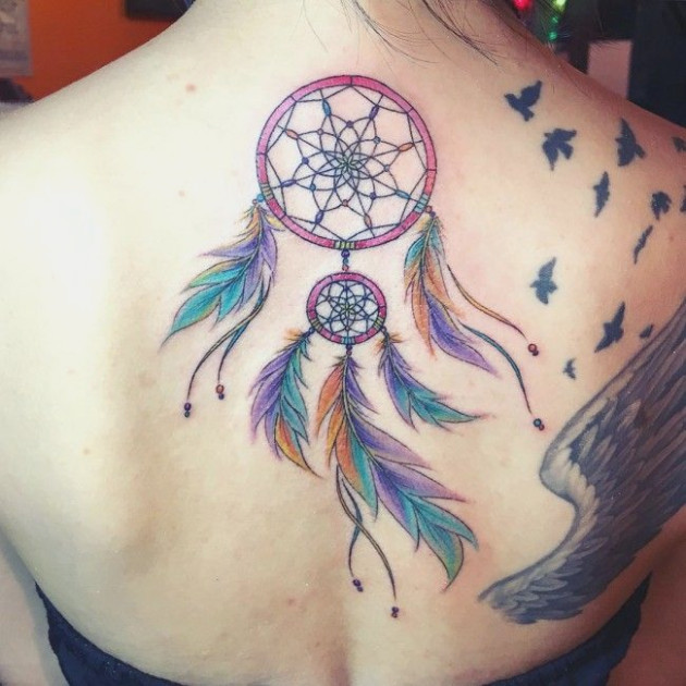 630x630 25 Best Watercolor Dreamcatcher Tattoo Ideas - Watercolor Dreamcatcher Tattoo