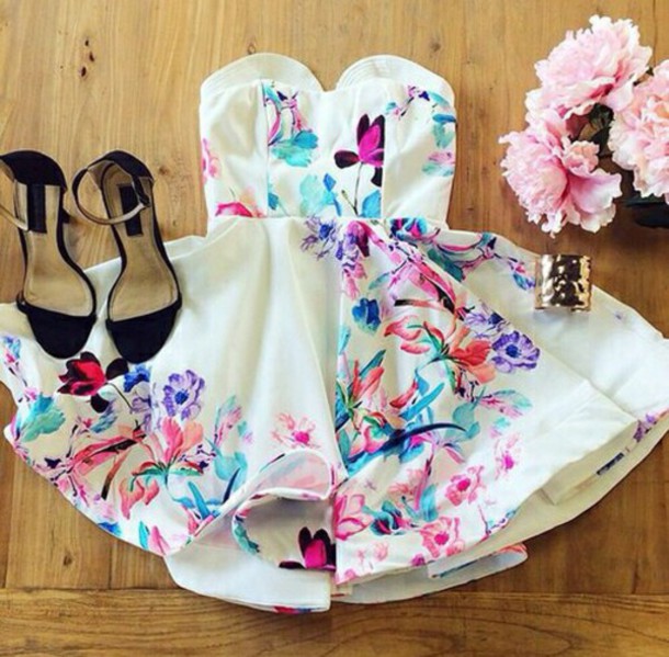 610x599 Dress, White Dress, Watercolor Dress, Watercolour Dress, Fancy - Watercolor Dress