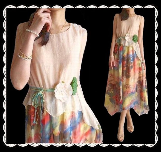653x618 Qtfanfan Rakuten Global Market The Dress Chiffon Long Dress No - Watercolor Dress Long