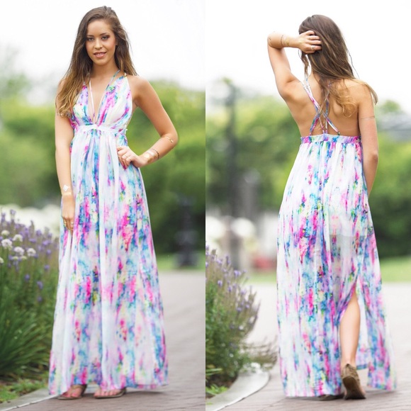 580x580 Skaira Dresses Watercolor Maxi Long Dress Poshmark - Watercolor Dress Long