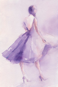 200x300 Fashion Illustration - Watercolor Dress Painting