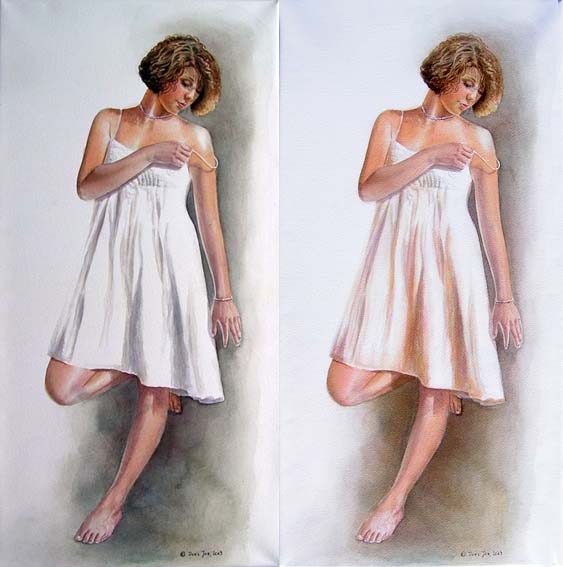 563x567 Mixing Colours Paint White - Watercolor Dress Painting