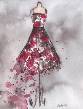 288x375 Clearance Original - Watercolor Dress Painting