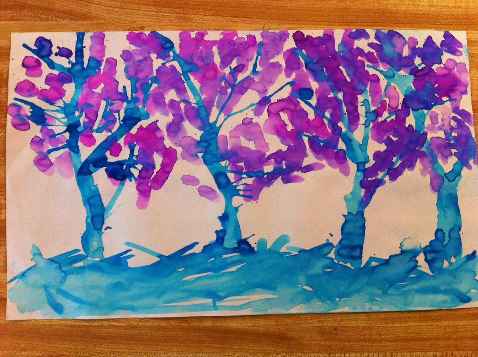 1600x1195 Drip, Drip, Splatter Splash Straw Blown Watercolor Trees - Watercolor Drip Painting