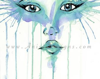 340x270 Eye Drip Painting Etsy - Watercolor Drip Painting