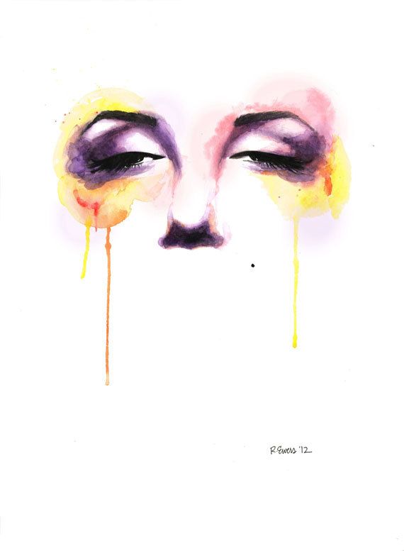 570x777 Marilyn Watercolor Drip Painting Print Drawing Ideas - Watercolor Drip Painting
