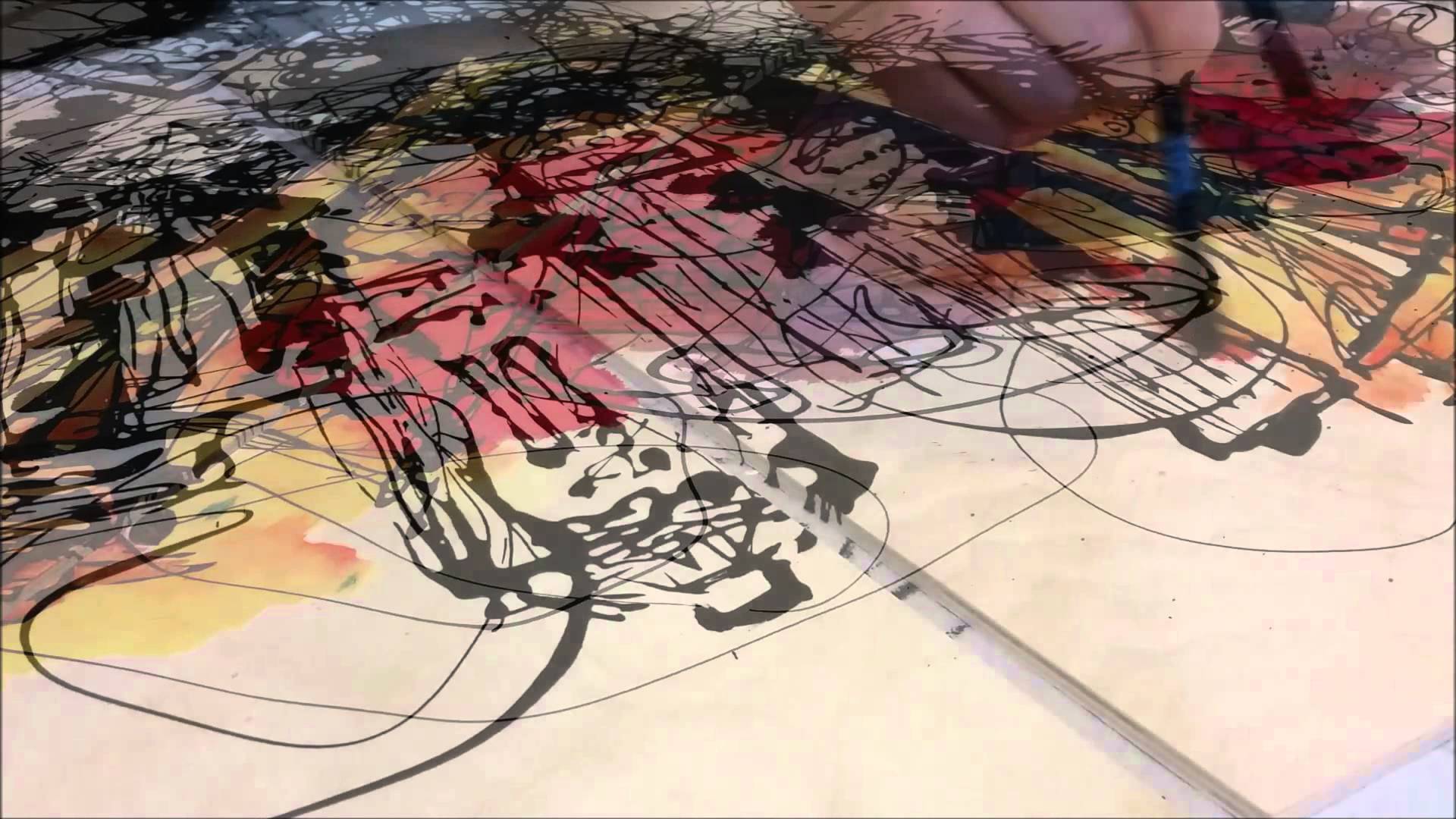 1920x1080 Paint The Town Drip And Watercolor Painting Of Seattle Rainbow - Watercolor Drip Painting