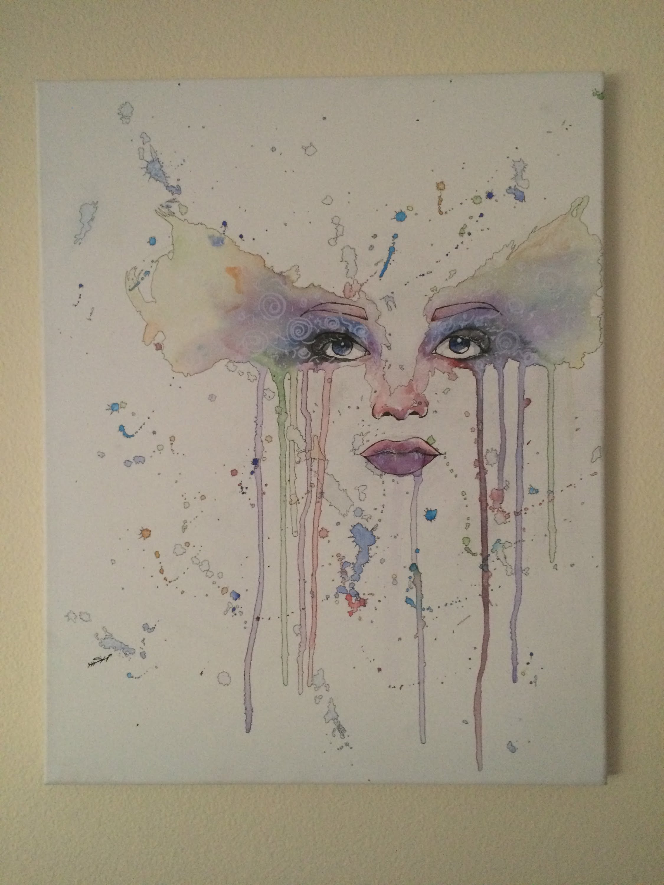 2250x3000 Watercolor Drip Face - Watercolor Drip Painting