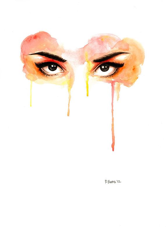 570x777 5x7 Audrey Amp The Mean Reds Drip Painting Print By Rewersdesigns - Watercolor Drip Painting