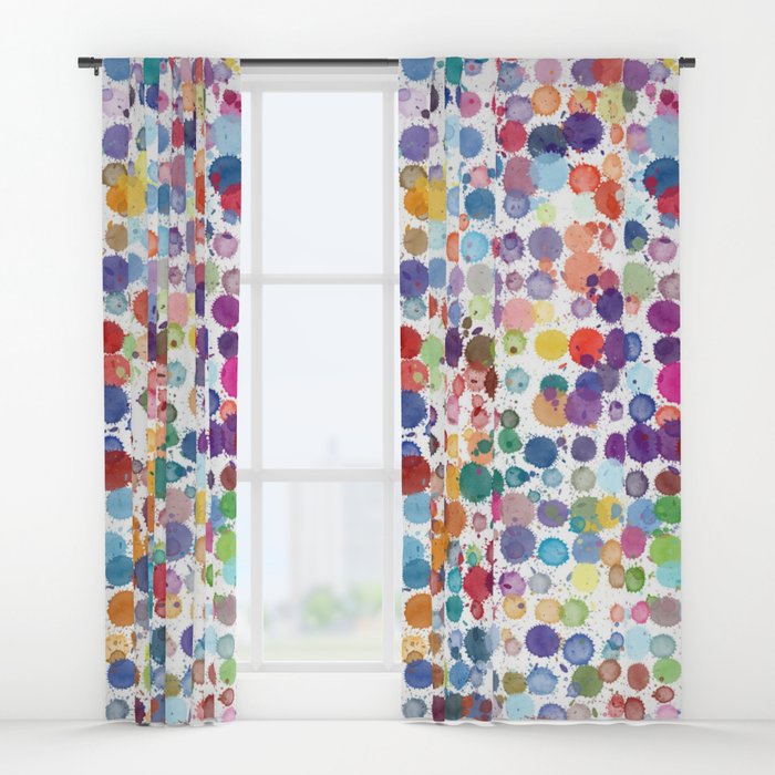 700x700 Watercolor Drops Window Curtains By Zeldashafferdesigns Society6 - Watercolor Drops