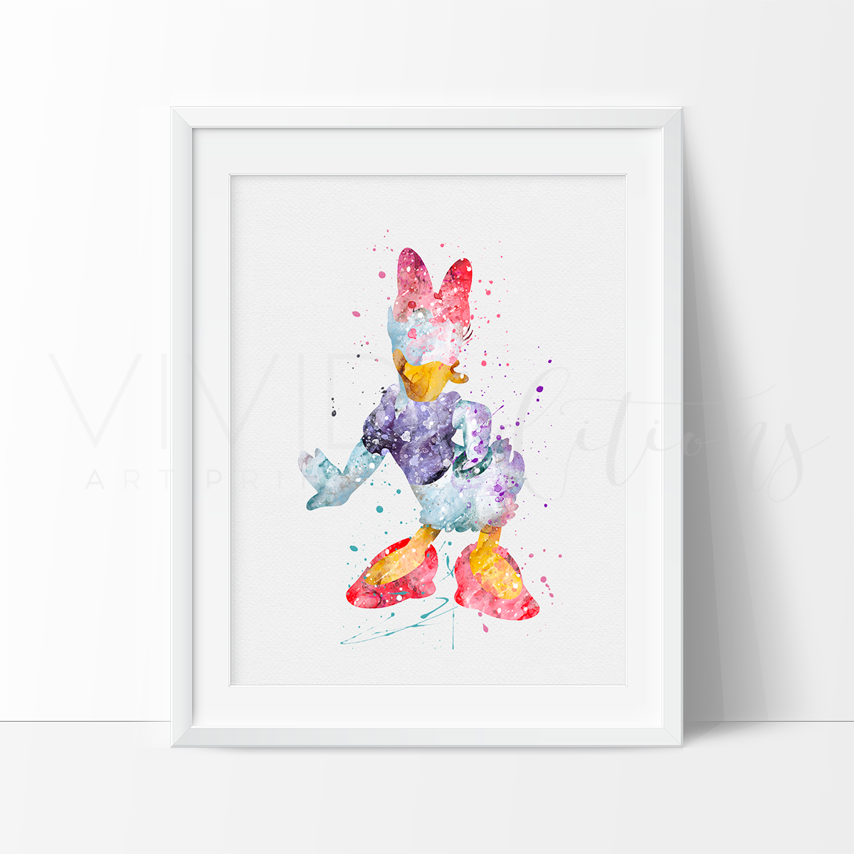 1200x1200 Daisy Duck Watercolor Art - Watercolor Duck