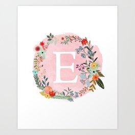 264x264 Letter E Art Prints Society6 - Watercolor E