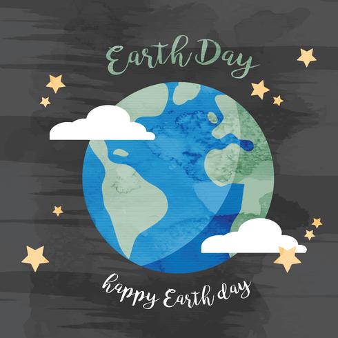 490x490 Watercolor Earth Day Illustration - Watercolor Earth