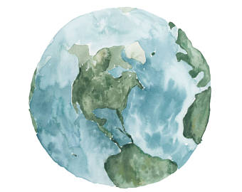 340x270 Watercolor Earth Etsy - Watercolor Earth
