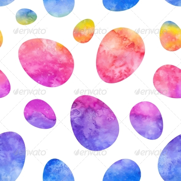 590x590 Easter Eggs With Watercolor Texture By Art Of Sun Graphicriver - Watercolor Easter