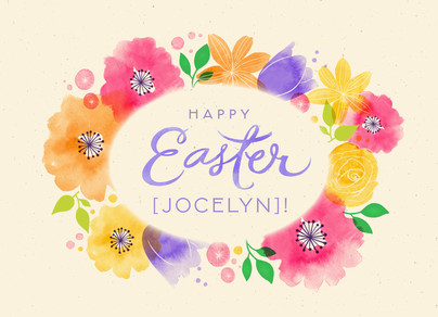 404x292 Watercolor Easter Floral Easter Card Cardstore - Watercolor Easter