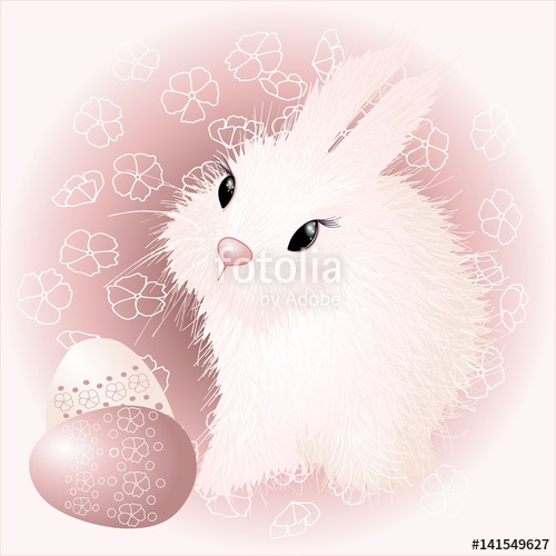 500x500 Easter Bunny Rabbit Vector Drawing, Detailed Hand Drawn Ester Buny - Watercolor Easter Bunny