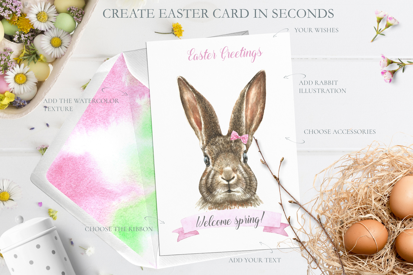 1400x931 Watercolor Easter Bunny Collection By Catherine Wheel - Watercolor Easter Bunny