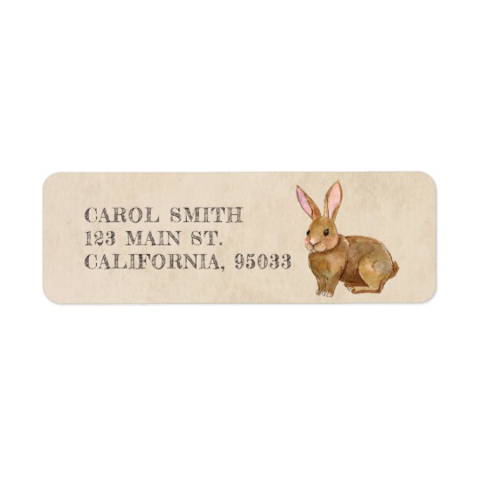 540x540 Watercolor Easter Bunny Rabbit. Label - Watercolor Easter Bunny