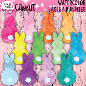 350x350 Watercolor Spring Easter Bunny Clipart Tpt - Watercolor Easter Bunny
