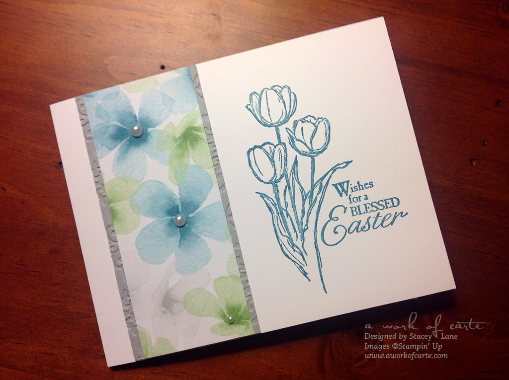 1024x765 Easy Watercolor Tulip Easter Card With Pearl Accents - Watercolor Easter Cards