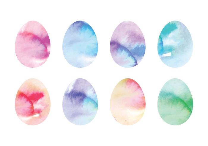 700x490 Vector Coloful Watercolor Easter Eggs - Watercolor Easter Eggs