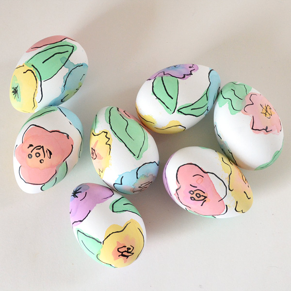 600x600 Watercolor Floral Eggs - Watercolor Easter Eggs