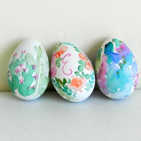550x550 Watercolor Easter Eggs Craftgawker - Watercolor Easter Eggs