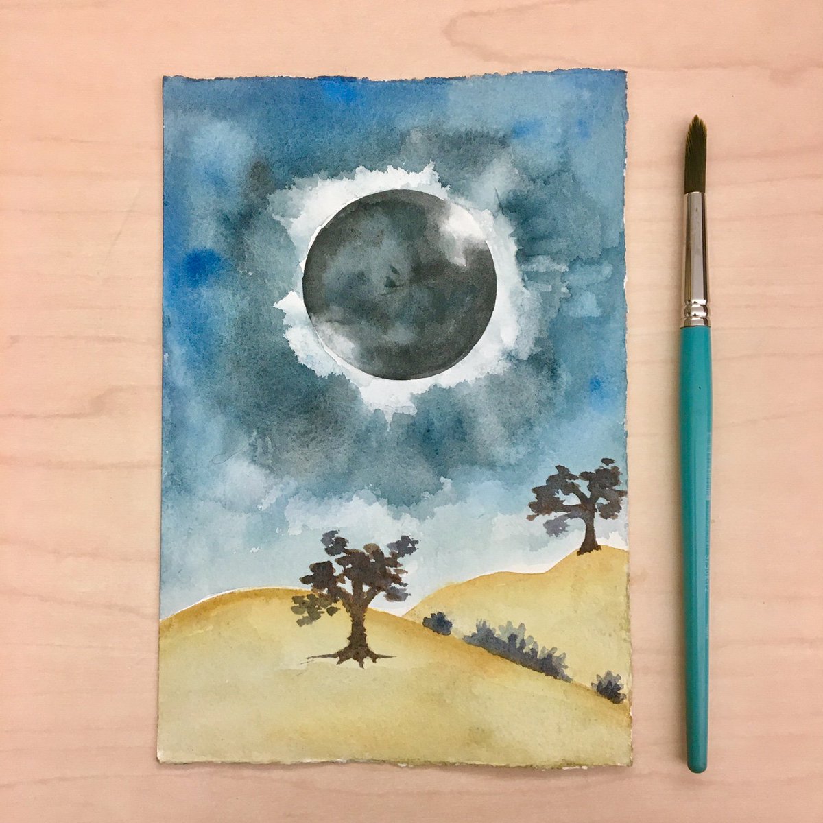 1200x1200 Santa Clara City Lib On Twitter Join Us For Drawn To The Night - Watercolor Eclipse
