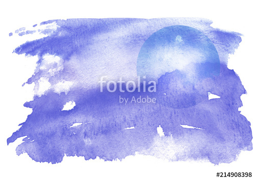 500x354 Watercolor Blue Background, Blot, Blob, Splash Of Blue Paint - Watercolor Eclipse