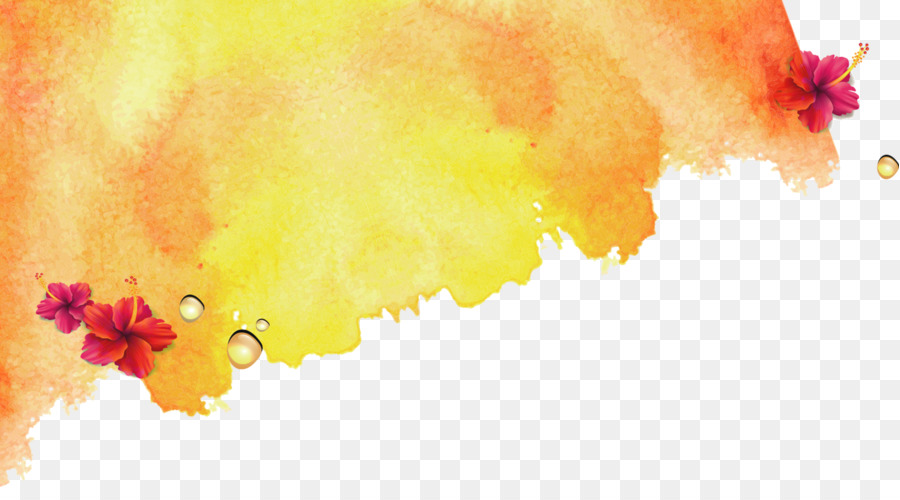 900x500 Yellow Watercolor Painting - Watercolor Edges