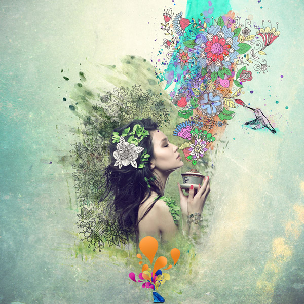 600x600 15 Artistic Watercolor Effects Photoshop Tutorials - Watercolor Effect