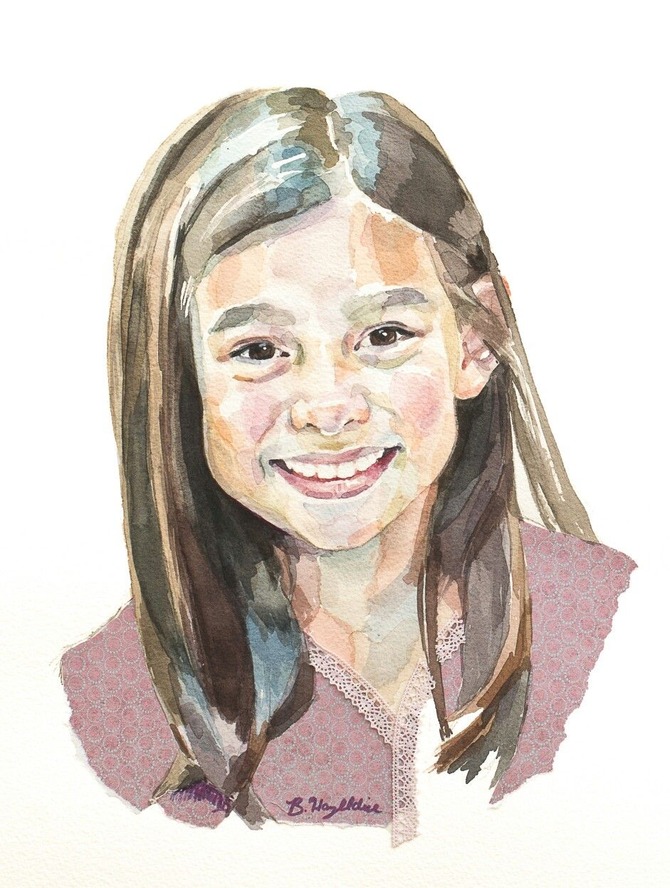 941x1246 Watercolor Portrait Artist Female Watercolor Face In Hole Photo - Watercolor Effect Online