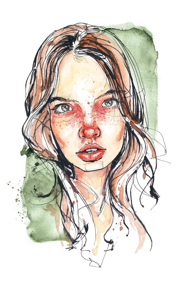 736x1177 Watercolour Face Artists Female Watercolor Face In Hole Photo - Watercolor Effect Online