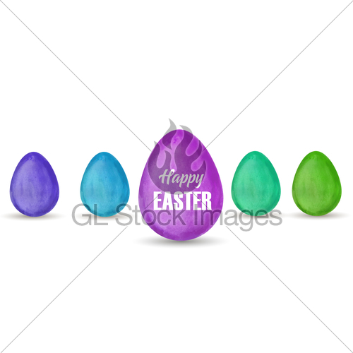 500x500 Watercolor Easter Eggs Gl Stock Images - Watercolor Eggs