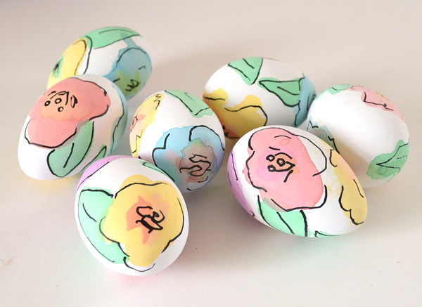 600x437 Watercolor Floral Eggs - Watercolor Eggs