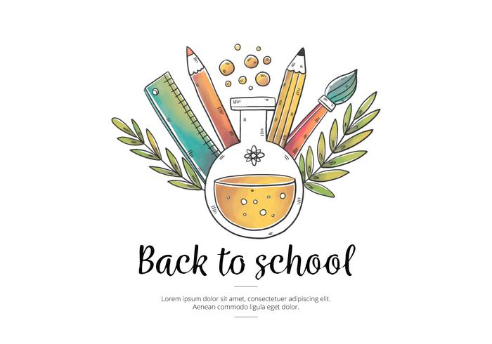 700x490 Vector Watercolor Elements With Leaves For Back To School - Watercolor Elements