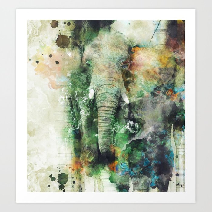 700x700 Watercolor Elephant Art Print By Rizapeker Society6 - Watercolor Elephant