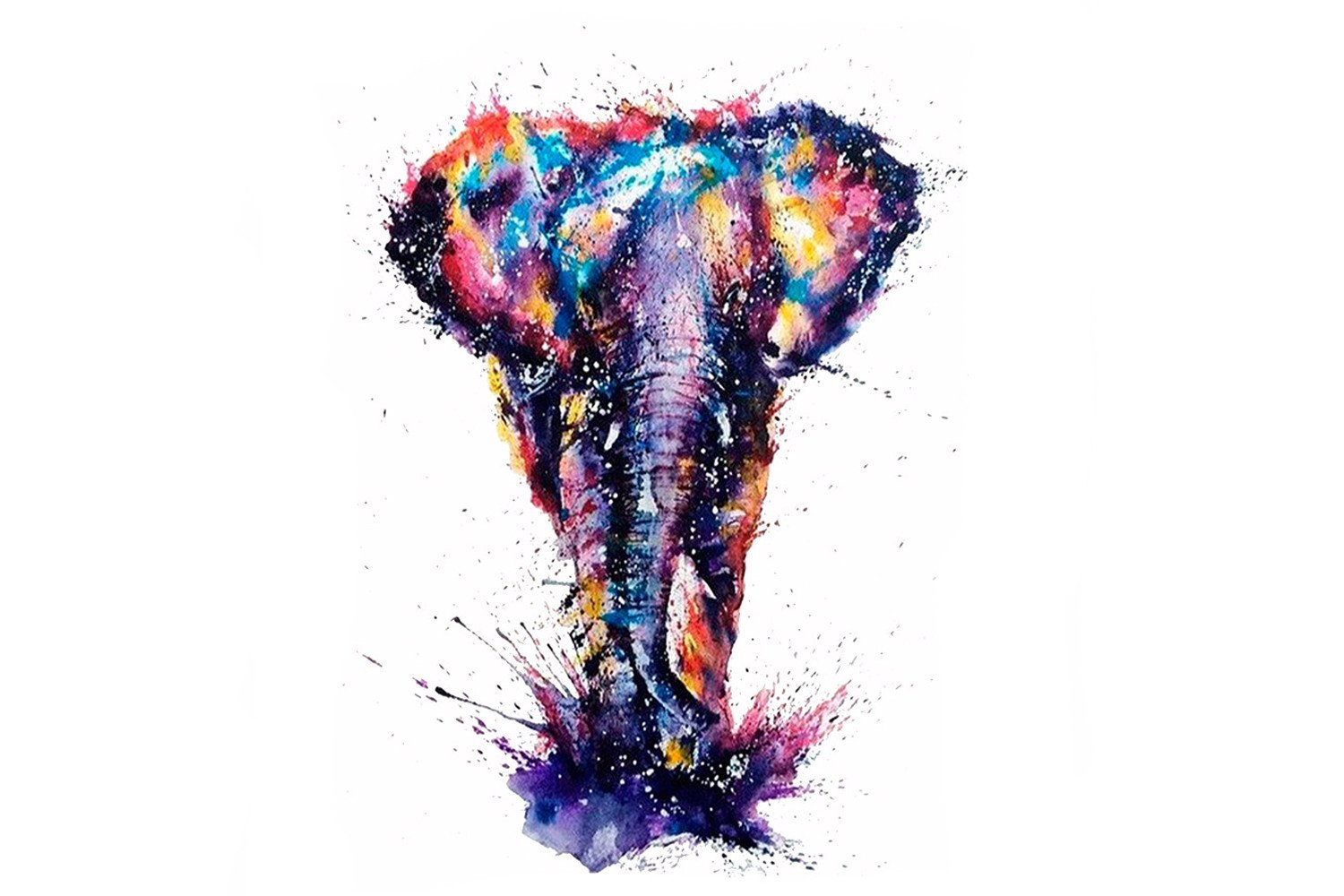 1500x1000 Watercolor Elephant Tattoo Mybodiart - Watercolor Elephant