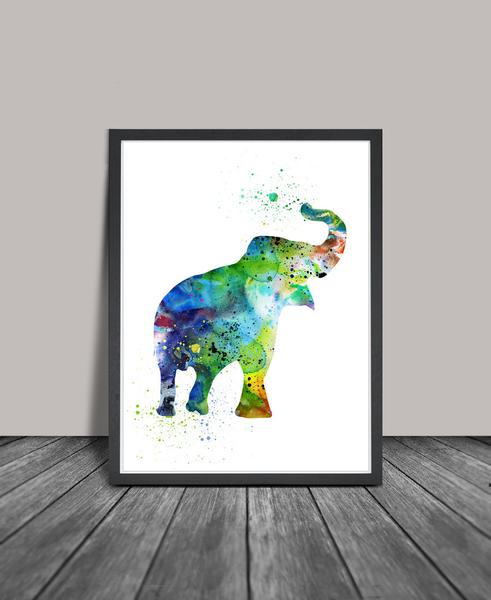 491x600 Elephant Art, Elephant Watercolor Painting, Watercolor Art Print - Watercolor Elephant Art
