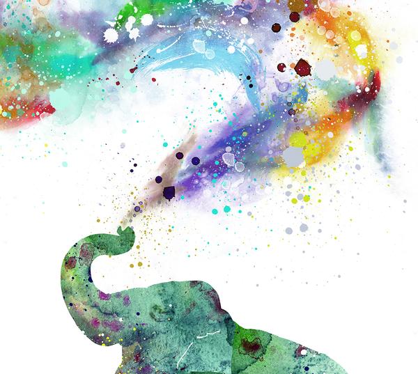 600x537 Elephant Art, Elephant Watercolor Painting, Boy Nursery Decor - Watercolor Elephant Art